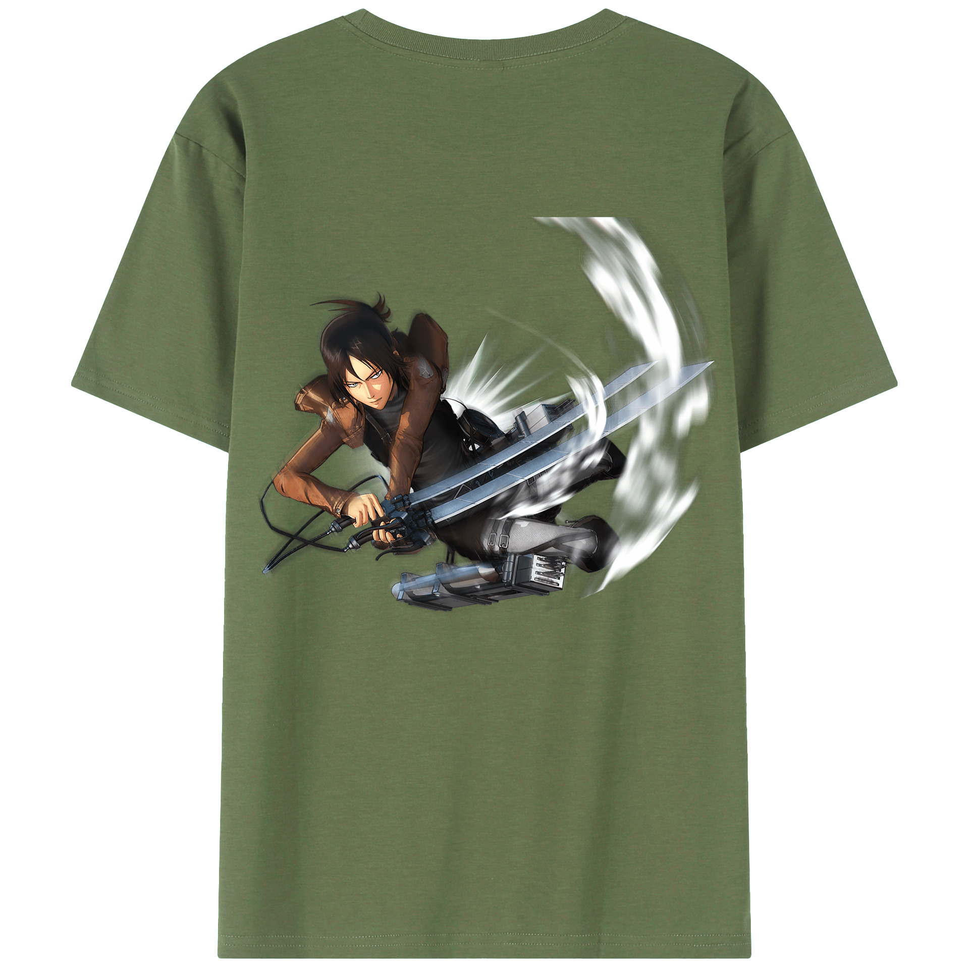 （画像用） 進撃の巨人 Attack on Titan 綿100％ メンズ半袖Tシャツ（バックプリント） 通気性